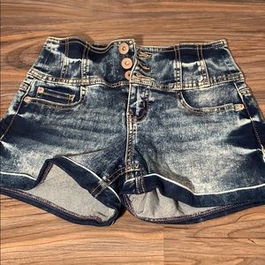 Acid wash shorts